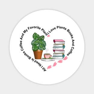 Coffee Books And Plant Magnet